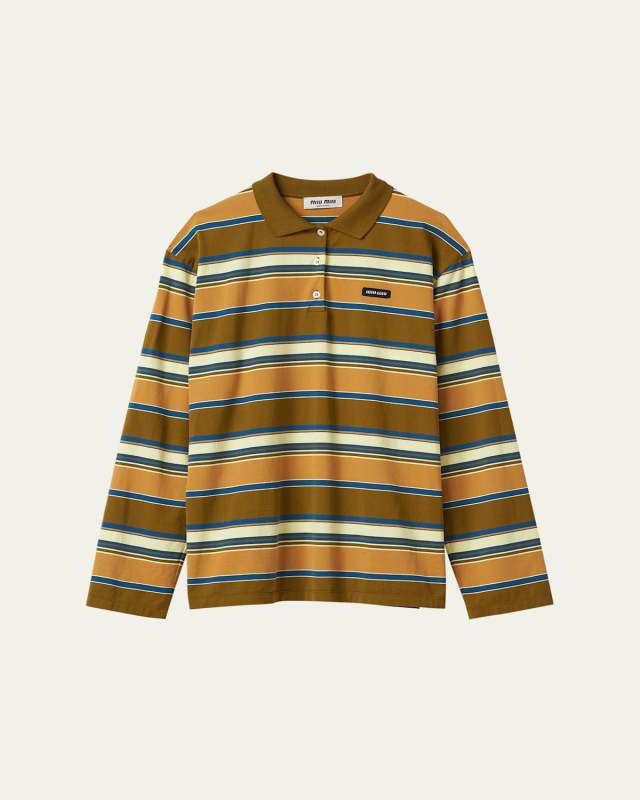 Oversized Stripe Polo Shirt